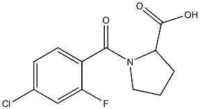 1-[(4-chloro-2-fluorophenyl)carbonyl]pyrrolidine-2-carboxylic acid 结构式