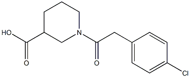 1-[(4-chlorophenyl)acetyl]piperidine-3-carboxylic acid 结构式