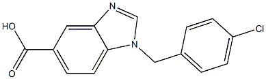 1-[(4-chlorophenyl)methyl]-1H-1,3-benzodiazole-5-carboxylic acid 结构式