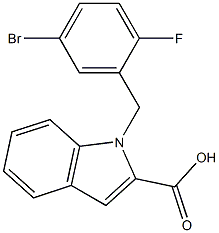 1-[(5-bromo-2-fluorophenyl)methyl]-1H-indole-2-carboxylic acid 结构式