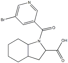 1-[(5-bromopyridin-3-yl)carbonyl]-octahydro-1H-indole-2-carboxylic acid 结构式