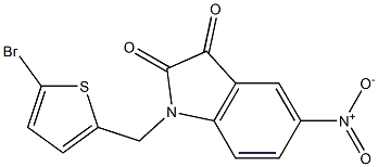 1-[(5-bromothiophen-2-yl)methyl]-5-nitro-2,3-dihydro-1H-indole-2,3-dione 结构式