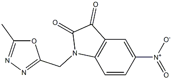 1-[(5-methyl-1,3,4-oxadiazol-2-yl)methyl]-5-nitro-2,3-dihydro-1H-indole-2,3-dione 结构式