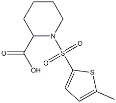 1-[(5-methylthiophene-2-)sulfonyl]piperidine-2-carboxylic acid 结构式