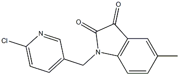 1-[(6-chloropyridin-3-yl)methyl]-5-methyl-2,3-dihydro-1H-indole-2,3-dione 结构式