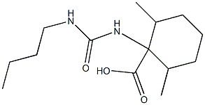 1-[(butylcarbamoyl)amino]-2,6-dimethylcyclohexane-1-carboxylic acid 结构式