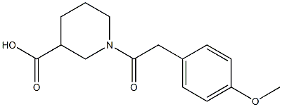 1-[2-(4-methoxyphenyl)acetyl]piperidine-3-carboxylic acid 结构式