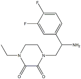 1-[2-amino-2-(3,4-difluorophenyl)ethyl]-4-ethylpiperazine-2,3-dione 结构式