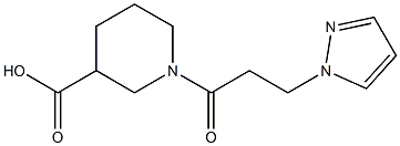 1-[3-(1H-pyrazol-1-yl)propanoyl]piperidine-3-carboxylic acid 结构式
