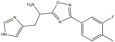1-[3-(3-fluoro-4-methylphenyl)-1,2,4-oxadiazol-5-yl]-2-(1H-imidazol-4-yl)ethan-1-amine 结构式