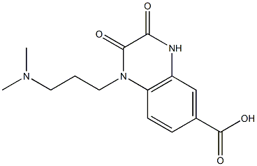 1-[3-(dimethylamino)propyl]-2,3-dioxo-1,2,3,4-tetrahydroquinoxaline-6-carboxylic acid 结构式