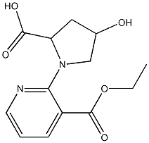 1-[3-(ethoxycarbonyl)pyridin-2-yl]-4-hydroxypyrrolidine-2-carboxylic acid 结构式