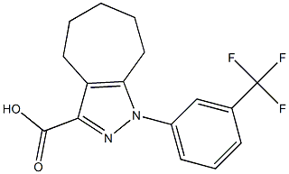 1-[3-(trifluoromethyl)phenyl]-1,4,5,6,7,8-hexahydrocyclohepta[c]pyrazole-3-carboxylic acid 结构式