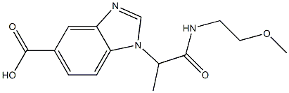 1-{1-[(2-methoxyethyl)carbamoyl]ethyl}-1H-1,3-benzodiazole-5-carboxylic acid 结构式