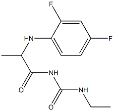 1-{2-[(2,4-difluorophenyl)amino]propanoyl}-3-ethylurea 结构式