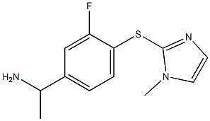 1-{3-fluoro-4-[(1-methyl-1H-imidazol-2-yl)sulfanyl]phenyl}ethan-1-amine 结构式