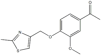 1-{3-methoxy-4-[(2-methyl-1,3-thiazol-4-yl)methoxy]phenyl}ethan-1-one 结构式