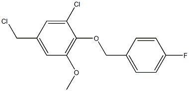 1-chloro-5-(chloromethyl)-2-[(4-fluorophenyl)methoxy]-3-methoxybenzene 结构式
