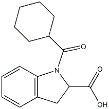 1-cyclohexanecarbonyl-2,3-dihydro-1H-indole-2-carboxylic acid 结构式