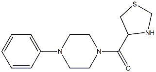 1-phenyl-4-(1,3-thiazolidin-4-ylcarbonyl)piperazine 结构式