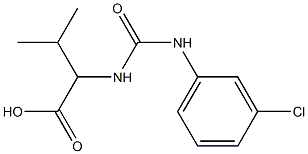 2-({[(3-chlorophenyl)amino]carbonyl}amino)-3-methylbutanoic acid 结构式