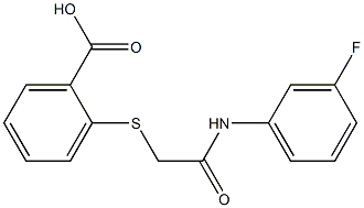 2-({[(3-fluorophenyl)carbamoyl]methyl}sulfanyl)benzoic acid 结构式