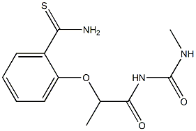 2-({1-[(methylcarbamoyl)amino]-1-oxopropan-2-yl}oxy)benzene-1-carbothioamide 结构式