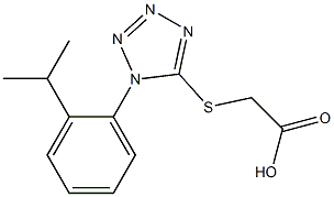 2-({1-[2-(propan-2-yl)phenyl]-1H-1,2,3,4-tetrazol-5-yl}sulfanyl)acetic acid 结构式