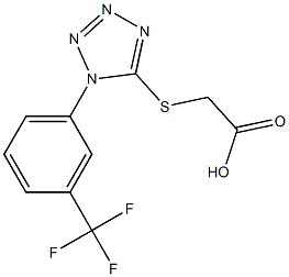 2-({1-[3-(trifluoromethyl)phenyl]-1H-1,2,3,4-tetrazol-5-yl}sulfanyl)acetic acid 结构式