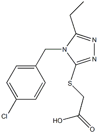 2-({4-[(4-chlorophenyl)methyl]-5-ethyl-4H-1,2,4-triazol-3-yl}sulfanyl)acetic acid 结构式
