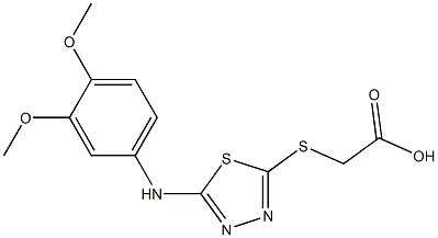 2-({5-[(3,4-dimethoxyphenyl)amino]-1,3,4-thiadiazol-2-yl}sulfanyl)acetic acid 结构式