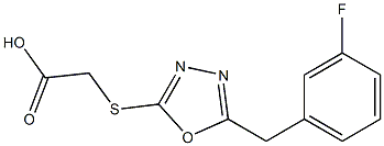 2-({5-[(3-fluorophenyl)methyl]-1,3,4-oxadiazol-2-yl}sulfanyl)acetic acid 结构式