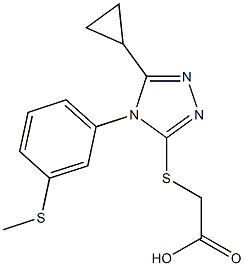 2-({5-cyclopropyl-4-[3-(methylsulfanyl)phenyl]-4H-1,2,4-triazol-3-yl}sulfanyl)acetic acid 结构式