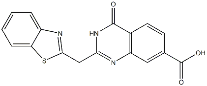 2-(1,3-benzothiazol-2-ylmethyl)-4-oxo-3,4-dihydroquinazoline-7-carboxylic acid 结构式