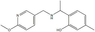2-(1-{[(6-methoxypyridin-3-yl)methyl]amino}ethyl)-5-methylphenol 结构式