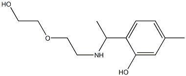 2-(1-{[2-(2-hydroxyethoxy)ethyl]amino}ethyl)-5-methylphenol 结构式