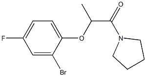 2-(2-bromo-4-fluorophenoxy)-1-(pyrrolidin-1-yl)propan-1-one 结构式