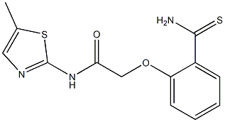 2-(2-carbamothioylphenoxy)-N-(5-methyl-1,3-thiazol-2-yl)acetamide 结构式