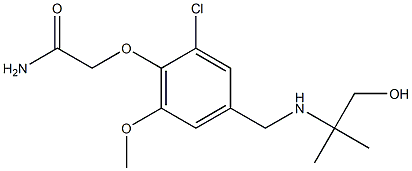 2-(2-chloro-4-{[(1-hydroxy-2-methylpropan-2-yl)amino]methyl}-6-methoxyphenoxy)acetamide 结构式