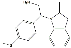 2-(2-methyl-2,3-dihydro-1H-indol-1-yl)-2-[4-(methylsulfanyl)phenyl]ethan-1-amine 结构式