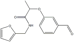 2-(3-formylphenoxy)-N-(furan-2-ylmethyl)propanamide 结构式