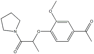 2-(4-acetyl-2-methoxyphenoxy)-1-(pyrrolidin-1-yl)propan-1-one 结构式