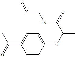 2-(4-acetylphenoxy)-N-(prop-2-en-1-yl)propanamide 结构式