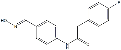 2-(4-fluorophenyl)-N-{4-[(1E)-N-hydroxyethanimidoyl]phenyl}acetamide 结构式