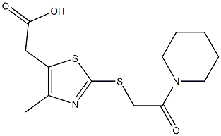 2-(4-methyl-2-{[2-oxo-2-(piperidin-1-yl)ethyl]sulfanyl}-1,3-thiazol-5-yl)acetic acid 结构式