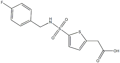 2-(5-{[(4-fluorophenyl)methyl]sulfamoyl}thiophen-2-yl)acetic acid 结构式