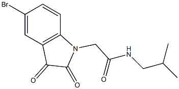 2-(5-bromo-2,3-dioxo-2,3-dihydro-1H-indol-1-yl)-N-(2-methylpropyl)acetamide 结构式