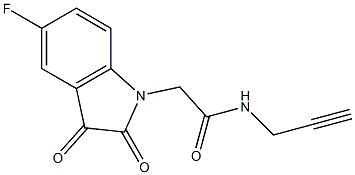 2-(5-fluoro-2,3-dioxo-2,3-dihydro-1H-indol-1-yl)-N-(prop-2-yn-1-yl)acetamide 结构式