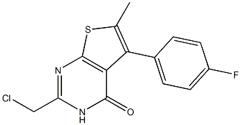 2-(chloromethyl)-5-(4-fluorophenyl)-6-methyl-3H,4H-thieno[2,3-d]pyrimidin-4-one 结构式