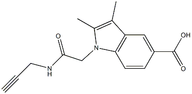 2,3-dimethyl-1-[(prop-2-yn-1-ylcarbamoyl)methyl]-1H-indole-5-carboxylic acid 结构式